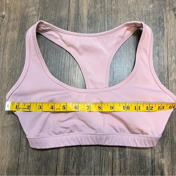 JustFab Open Racer back Pink Sport Bra Stretch Comfort Low Impact Size S - Picture 8 of 9